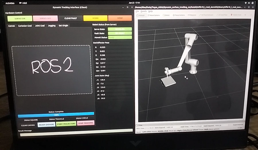 Live operator dashboard showing tracked poses and controller status