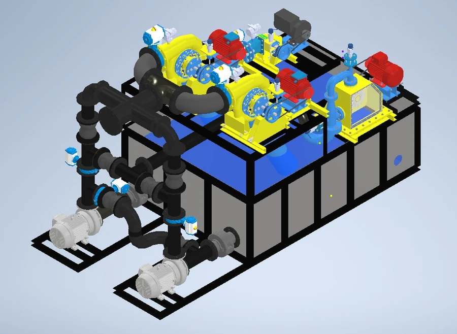 3D model of the micro-hydro plant, provided by the partner as a design reference