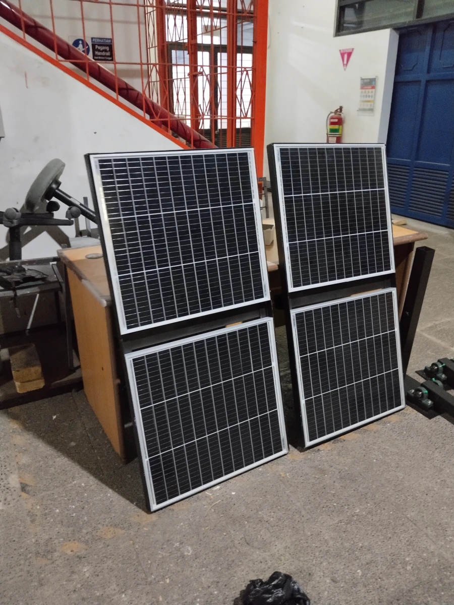 Solar panels mounted on the frames
