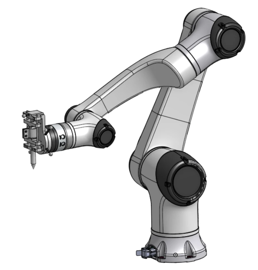 Full 6-DOF arm assembly with the pen end-effector mounted