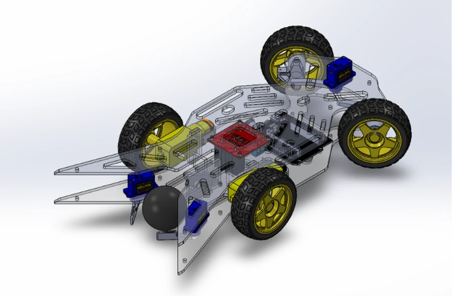 CAD model of the robot in SolidWorks